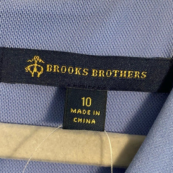 NWT Brooks Brothers solid periwinkle light blue dress size 10 preppy classic