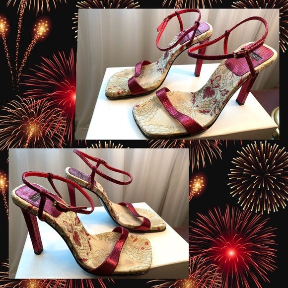 Y2K vintage casadei Italian designer square toe heels size 6