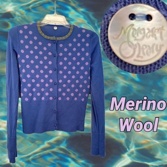 Margaret O’Leary merino wool polka dot sweater small