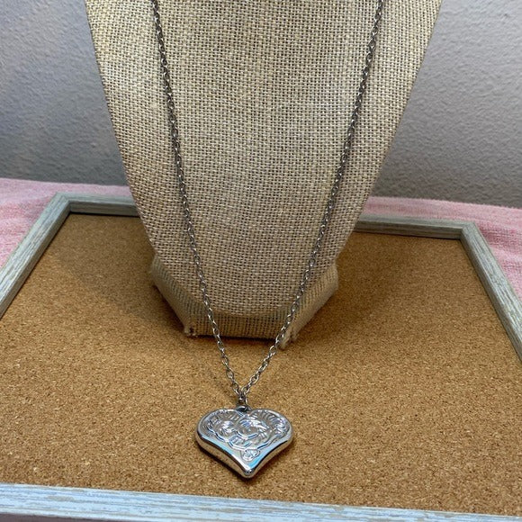 Large heart long chain necklace sweater necklace