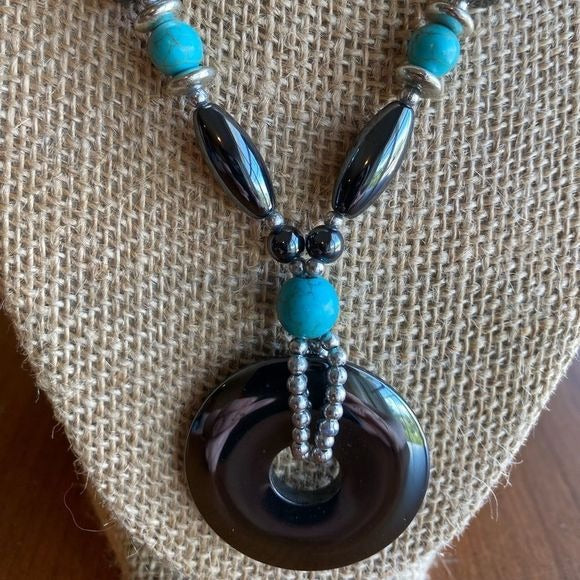 Hematite turquoise necklace
