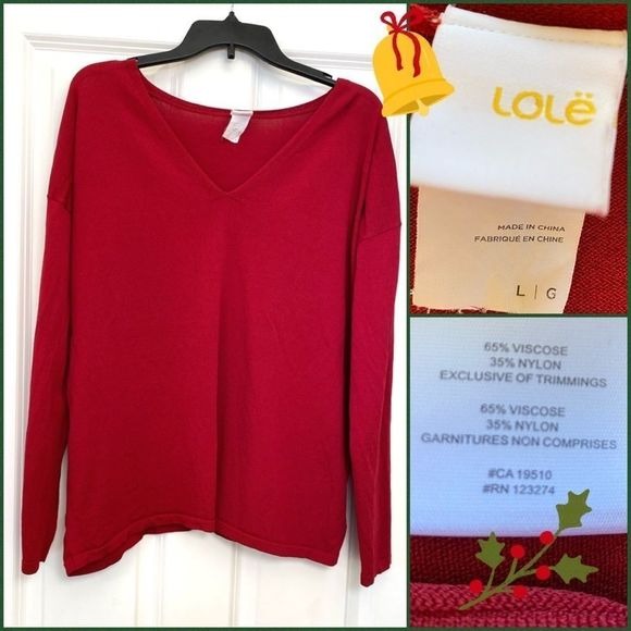 Lolë red lightweight sweater size Large