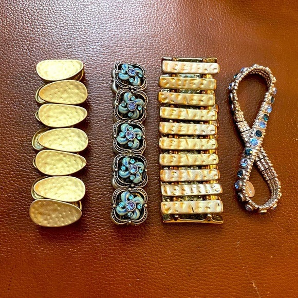 mixed metals 4 bracelet lot all sold together.