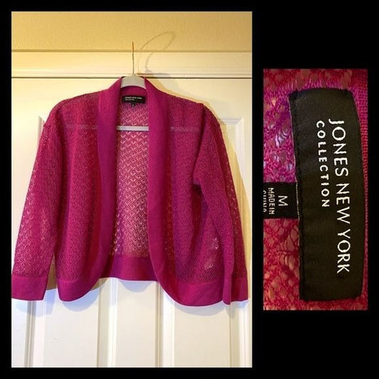 Jones New York lightweight cover up sweater size M shaded pink