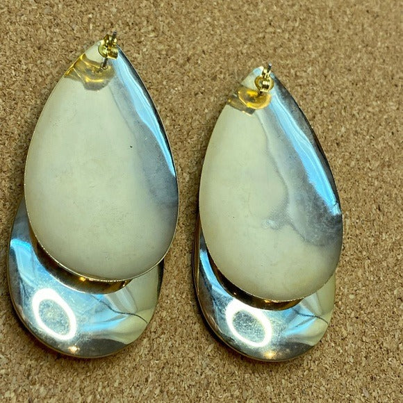Large vintage 1960’s enamel teardrop earrings
