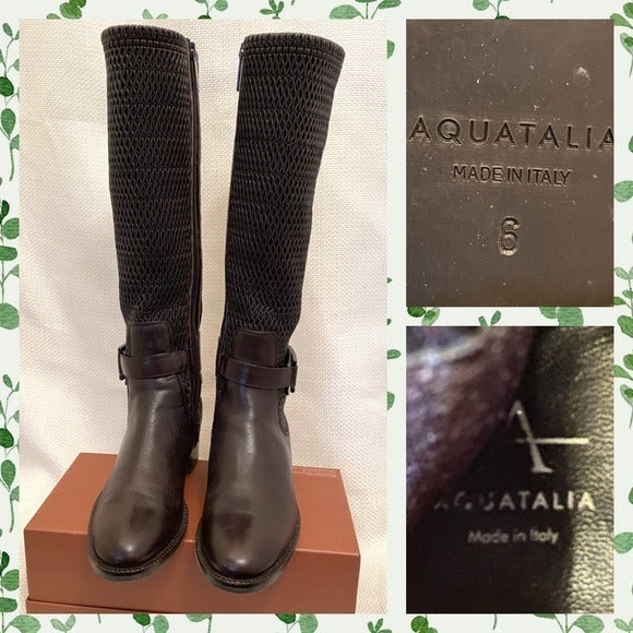 Aquatalia RARE stretch leather riding boots size 6