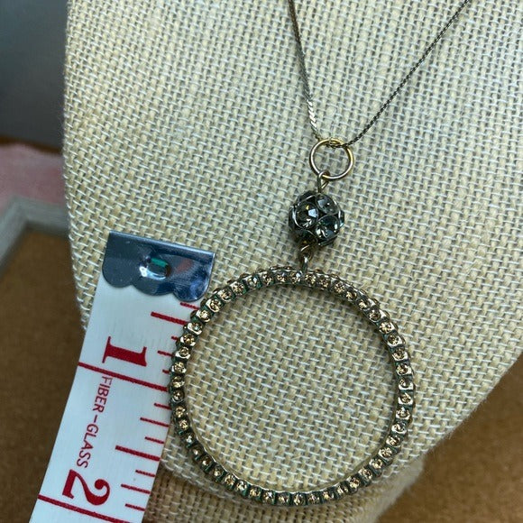 Pretty Golden gem circle chain necklace