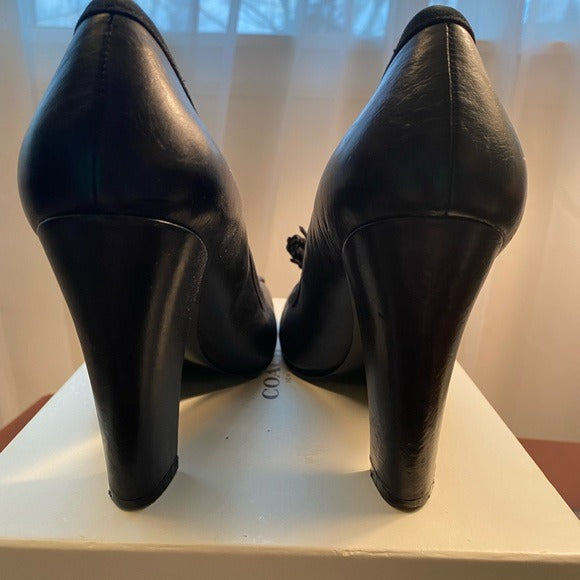 Enzo Angiolini square toe pumps black leather 8