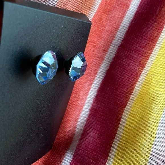 Large blue faceted bling studs eye catching