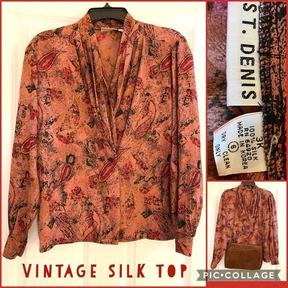 Vintage silk top ST. denis